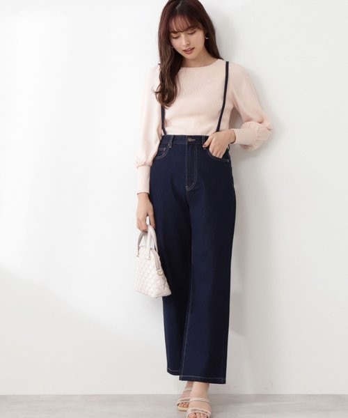 【タグ付き新品】サスペンダー付ワイドパンツ プロポーションボディドレッシング タグ付き新品】サスペンダー付ワイドパンツ プロポーション