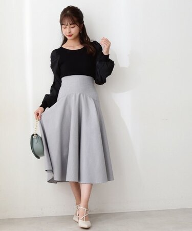 ヨーク切り替えチェックフレアスカート