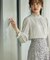 ｜美人百花10月号タイアップ 宇賀美里さん着用商品｜バイカラーシャーリングブラウス