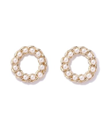 チェーンパールピアス