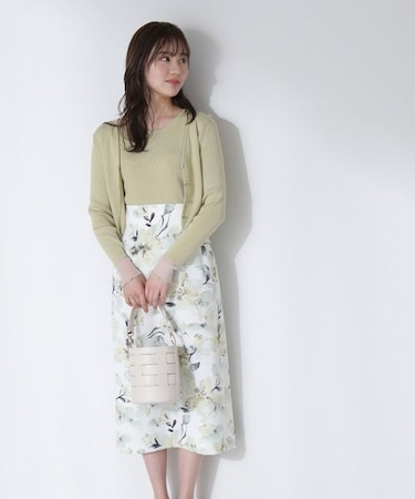 フラワータイトスカート WEB限定カラー：ブラック