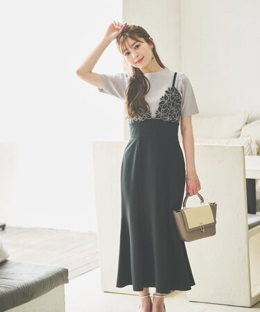 美人百花5月号 掲載商品｜カットワークデザインキャミワンピース  