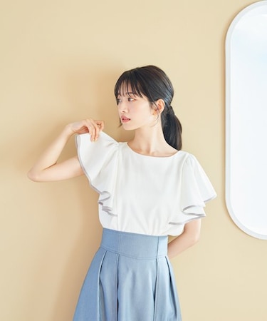 2ＷayバイカラーラッフルＴシャツ