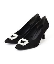 ビジューフレアヒールパンプス