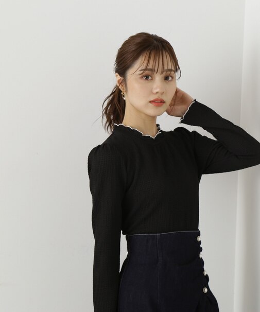 《EDIT COLOGNE》ふくれジャガードトップス