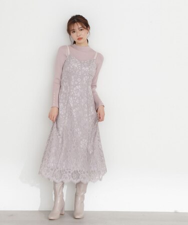 レースキャミワンピース WEB限定カラー：ピンク
