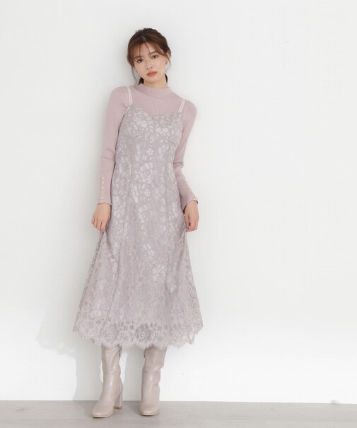 レースキャミワンピース WEB限定カラー：ピンク