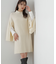 レイヤード風デザインスリーブニットワンピース