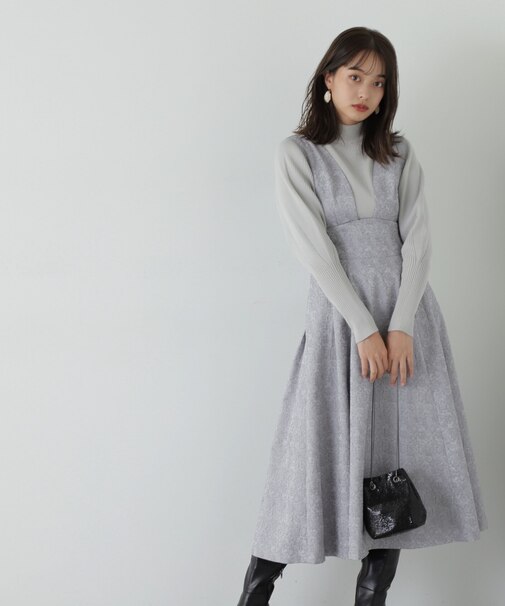 ジャガードジャンスカワンピース