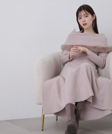 2Wayケープニットワンピース