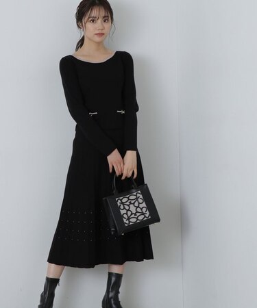 プリーツニットSET UP WEB限定カラー：パープル