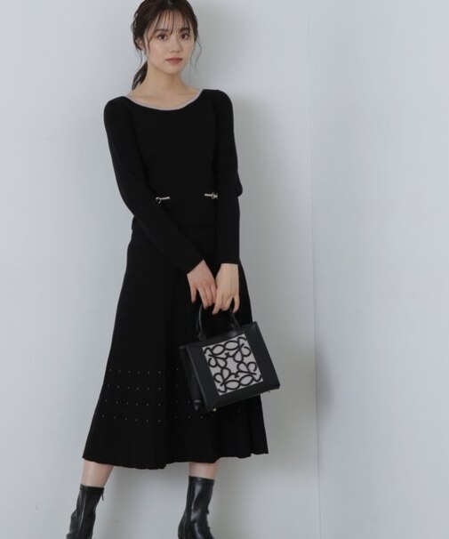 プリーツニットSET UP WEB限定カラー：パープル