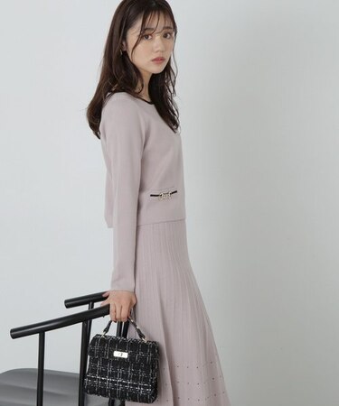 プリーツニットSET UP WEB限定カラー:パープル