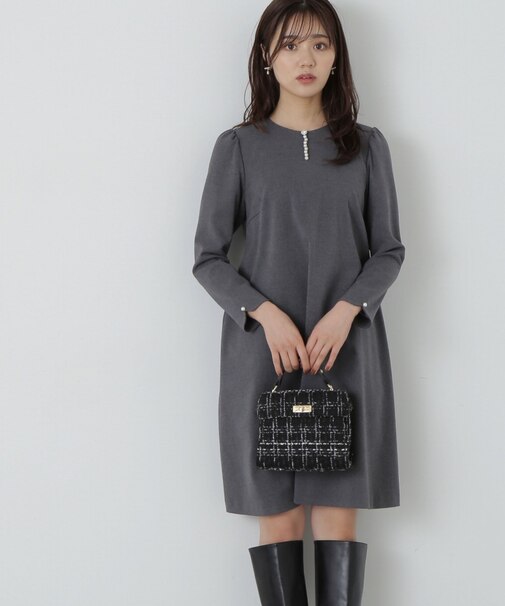 フロントビジューミニワンピース