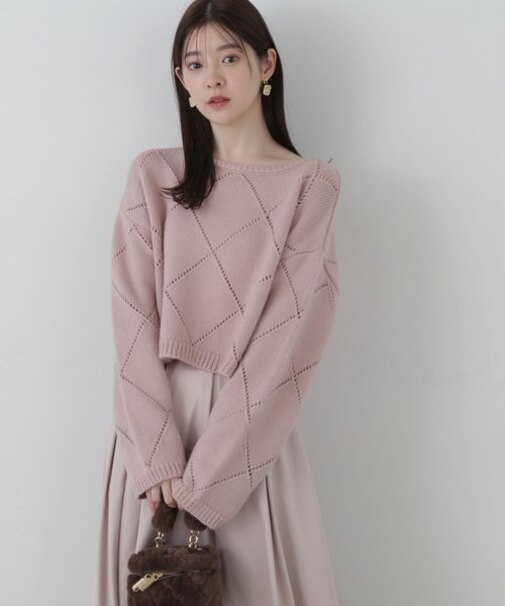 アンジェリーナアイレットニット WEB限定カラー:ブルー