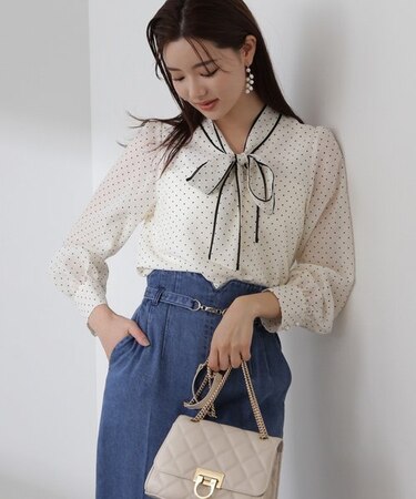 シアーボウタイパフブラウス 24SS