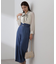 ビットベルトデニムワイドパンツ