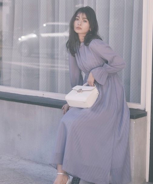 《EDIT COLOGNE》シアーストライプマキシワンピース WEB限定 24SS