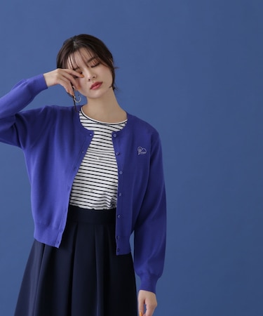 ポイント刺繍ニットカーディガン