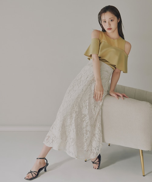 プロポーション ボディドレッシング（PROPORTION BODY DRESSING）/立体レースフレアスカート 25AW レースフレアスカート｜プロポーションボディドレッシングの通販