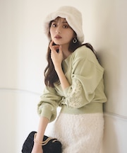 フェイクファーチューリップハット