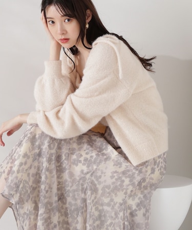 ニュアンス柄ヘムフレアスカート24AW