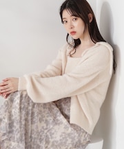 シャイニーフェザーアンサンブルニット　WEB限定カラー：パープル24AW