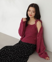 シャイニーフェザーアンサンブルニット　WEB限定カラー：パープル24AW