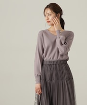 Vネックドルマン総針ニット24AW