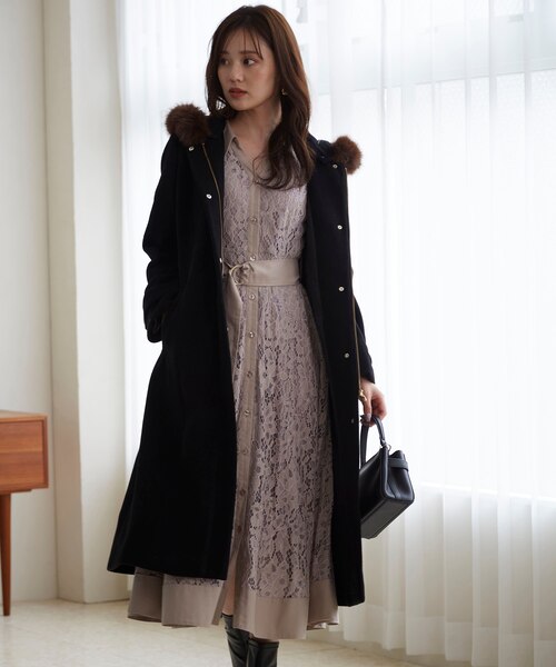 フードフェイクファーコート 24AW｜プロポーションボディドレッシング