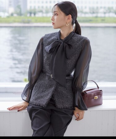 2wayシアーボウタイブラウス24AW