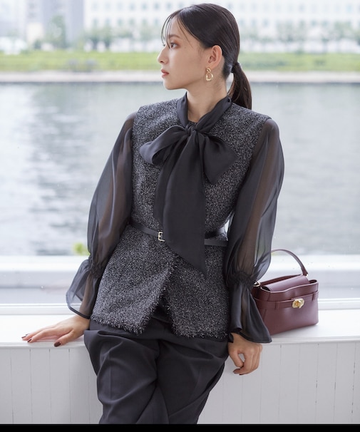 2wayシアーボウタイブラウス24AW