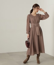 肩シャーリングシアーワンピース24AW