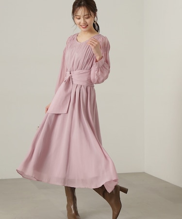 肩シャーリングシアーワンピース24AW