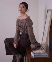 クロスラッフルシアー楊柳ブラウス24AW