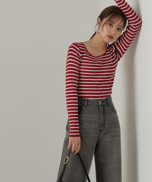 ボーダーリブニット　24AW