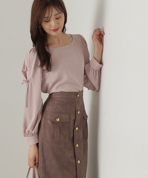 タックリボンスリーブブラウス24AW