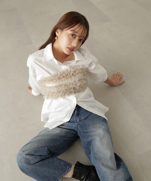 チュールビスチェ付シャツ24AW