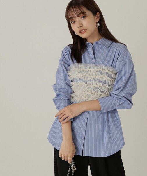 チュールビスチェ付シャツ24AW