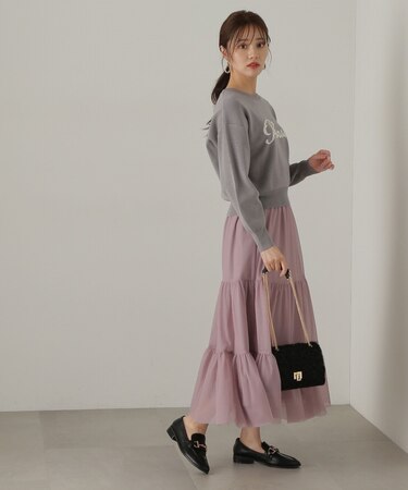 重ねラメチュールティアードスカート24AW