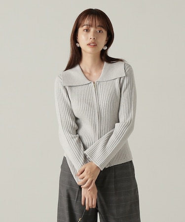 襟付きダブルジップニット　24AW