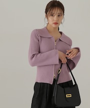 襟付きダブルジップニット　24AW