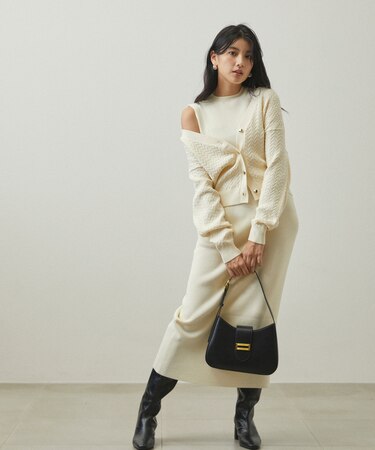 ケーブルカーディガンニットセットアップ｜プロポーションボディ  