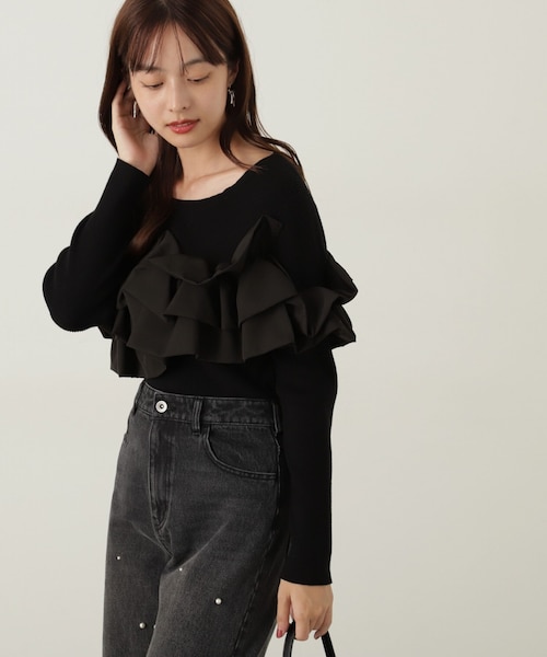 長袖フリルニット 24AW｜プロポーションボディドレッシングの