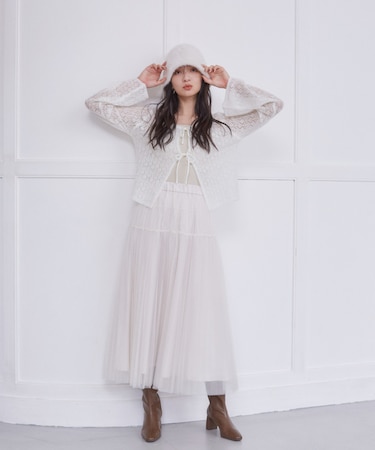 へアリー透かし編みニットセット　24AW