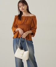 楊柳ギャザーオフショルブラウス　24AW
