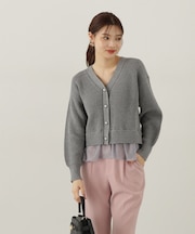 レイヤード風ペプラムニット　24AW