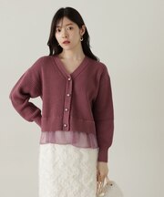 レイヤード風ペプラムニット　24AW