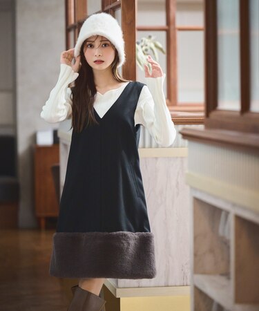 ハートカットアイレットリブニット　24AW