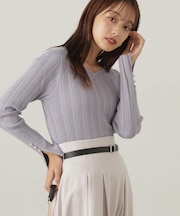 ハートカットアイレットリブニット　24AW